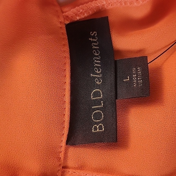 BOLD elements Elegant Atlantic Orange Halter Dress, Size: L, NWT - Picture 10 of 14